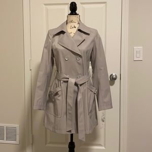 NWT Via Spiga Silver trench coat